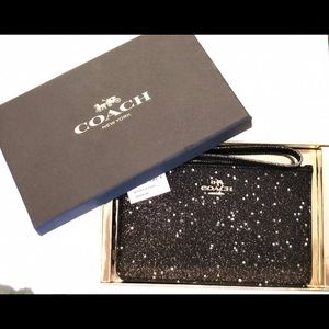 Sparkly Brand New Coach Wristlet w/ Tags & Box